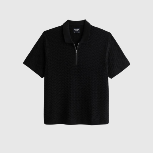 REMERA ABERCROMBIE POLO CON CIERRE NEGRA