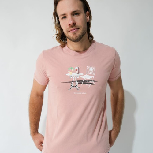 REMERA ABERCROMBIE REGLUAR FIT LANDSCAPE ROSADA