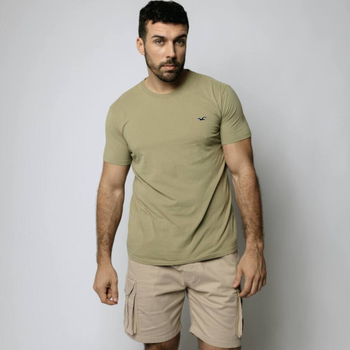 REMERA HOLLISTER REGULAR FIT VERDE MUSGO
