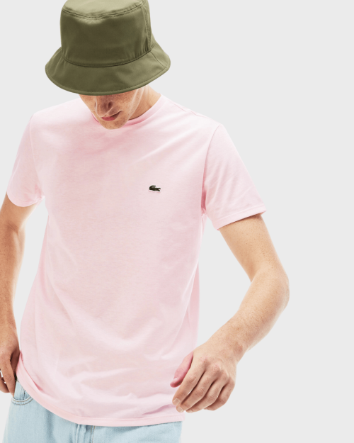 REMERA CUELLO REDONDO LACOSTE ROSADA