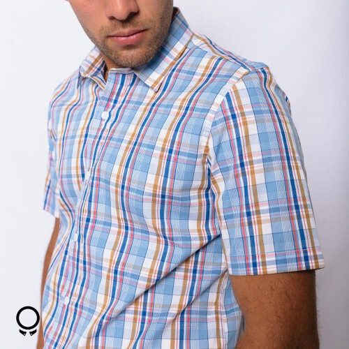 CAMISA LIBERATO BASICS MANGAS CORTAS CUADROS DE COLORES