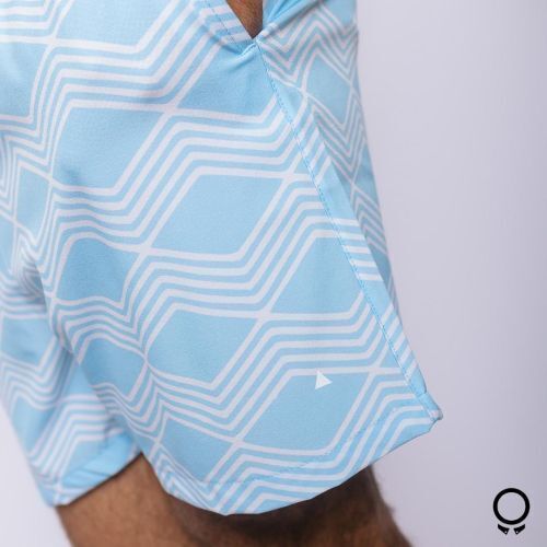 SHORT DE BAÑO LIBERATO BASICS ROMBOS CELESTE