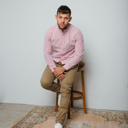 CAMISA LIBERATO BASICS MAO MANGAS LARGAS ROJA RAYAS