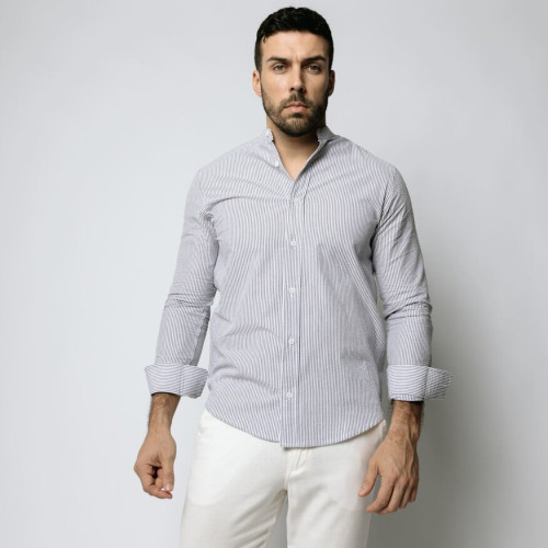 CAMISA LIBERATO BASICS MAO MANGAS LARGAS AZUL RAYAS
