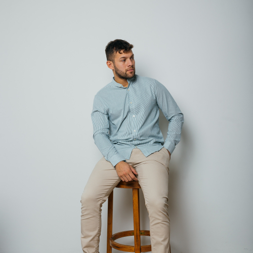 CAMISA LIBERATO BASICS MAO MANGAS LARGAS VERDE RAYAS