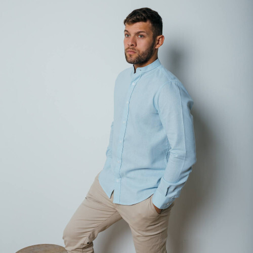 CAMISA LIBERATO BASICS MANGAS LARGAS CELESTE