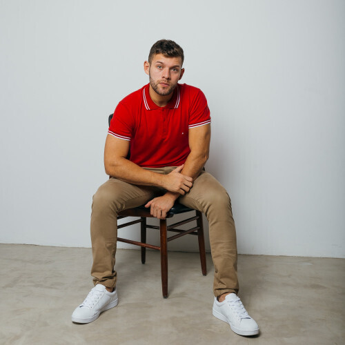 REMERA POLO LIBERATO BASICS ROJA DETALLE BLANCO