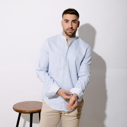 CAMISA LIBERATO BASICS MAO MANGAS LARGAS CELESTE