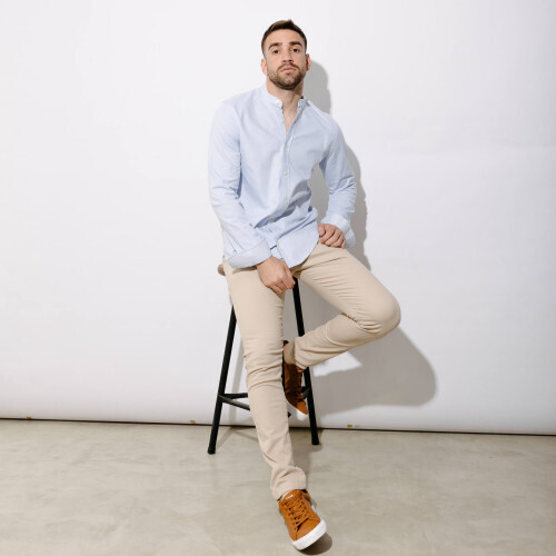 CAMISA LIBERATO BASICS MAO MANGAS LARGAS CELESTE