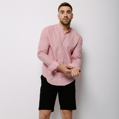 CAMISA LIBERATO BASICS MAO MANGAS LARGAS RAYAS ROJAS