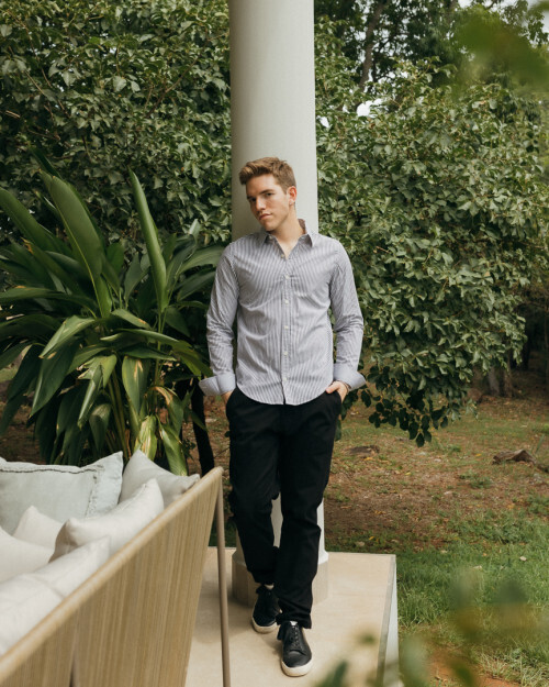 CAMISA LIBERATO BSICS MANGAS LARGAS BLANCA RAYAS NEGRAS