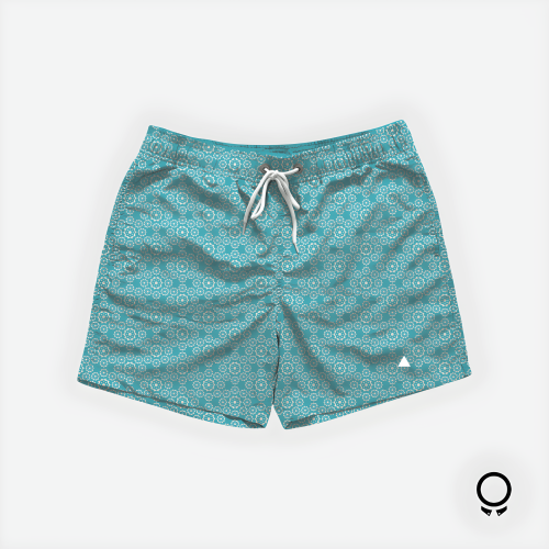 SHORT DE BAÑO LIBERATO BASICS FLORES CIMETRICO CELESTE
