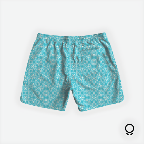 SHORT DE BAÑO LIBERATO BASICS FLORES CIMETRICO CELESTE