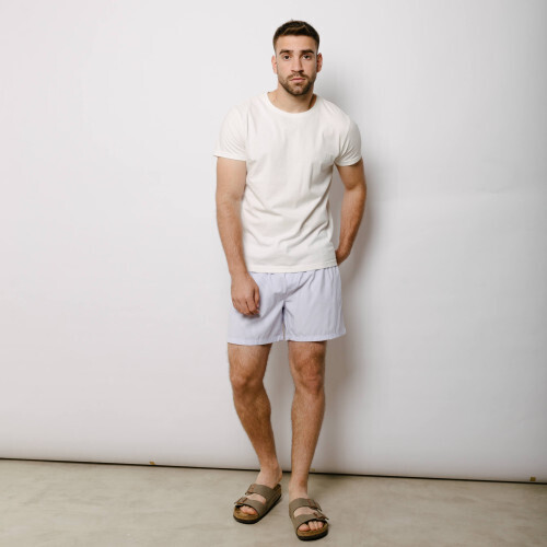 SHORT DE BAÑO LIBERATO BASICS RAYAS LILAS