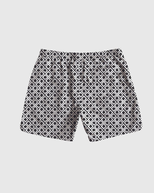 SHORT DE BAÑO LIBERATO BASICS NEGRO CON CUADRITOS