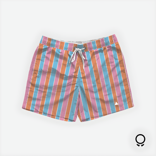 SHORT DE BAÑO LIBERATO BASICS RAYAS COLORES