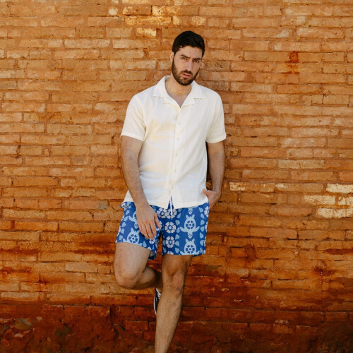 SHORT DE BAÑO LIBERATO BASICS AZUL TORTUGAS MARINAS