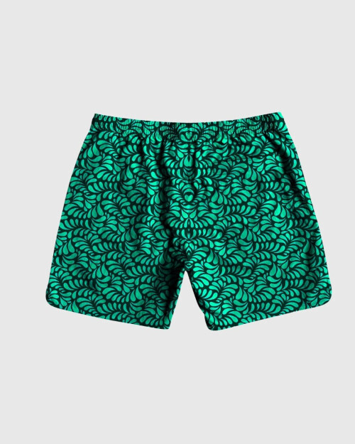 SHORT DE BAÑO LIBERATO BASICS VERDE OSCURO HOJITAS