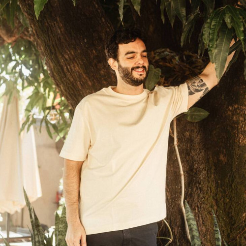 REMERA BOXY FIT PREMIUM 250GSM LIBERATO BASICS BEIGE