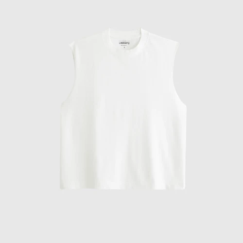 REMERA LIBERATO BASICS SIN MANGAS PREMIUM250 GSM MARFIL