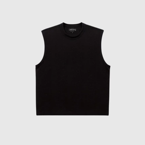 REMERA LIBERATO BASICS SIN MANGAS PREMIUM 250GSM NEGRA