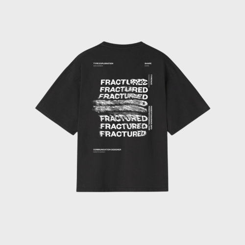 REMERA LIBERATO BASICS OVERSIZE NEGRA FRACTURED