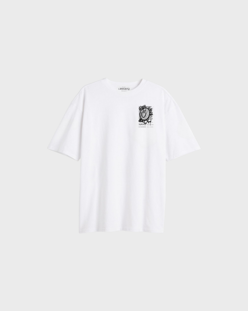 REMERA LIBERATO BASICS OVERSIZE PREMIUM 250GSM MARFIL GIVE LOVE BACK