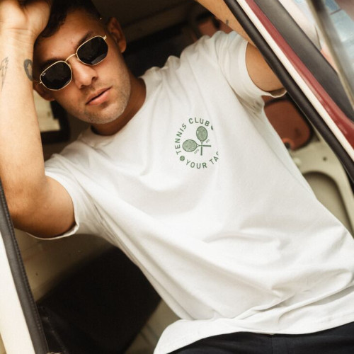 REMERA OVERSIZE PREMIUM 250 GSM LIBERATO BASICS  MARFIL YOU JUST GOT SERVED