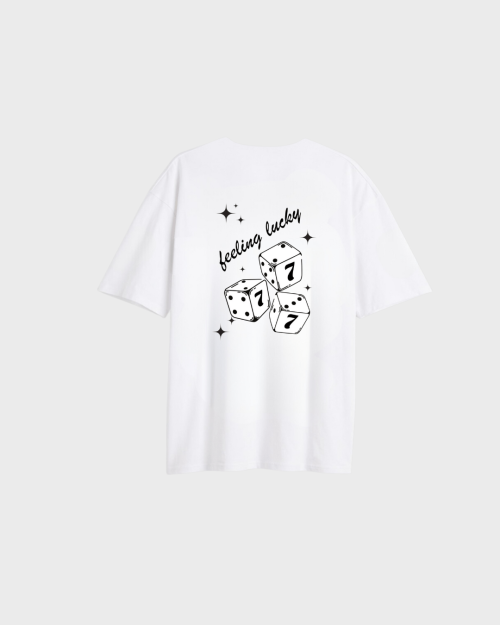 REMERA OVERSIZE PREMIUM 250 GSM LIBERATO BASICS  MARFIL  FEELING LUCKY