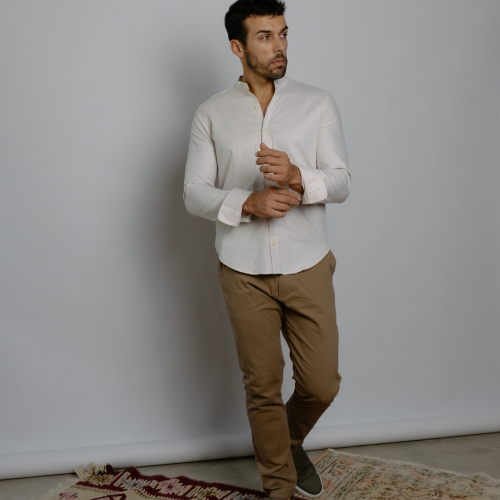 CAMISA LIBERATO BASICS MAO MANGAS LARGAS BEIGE