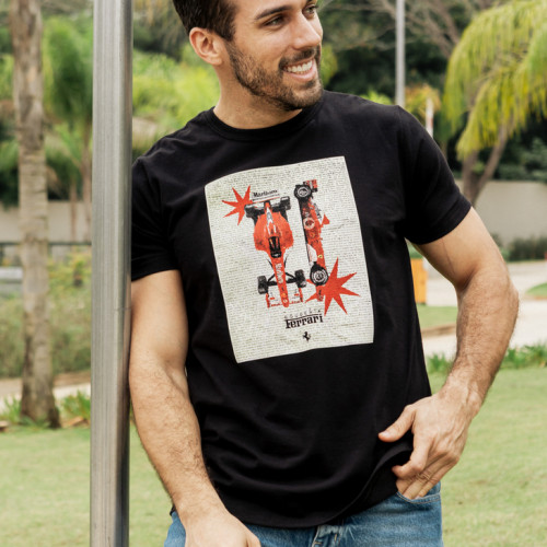 REMERA LIBERATO BASIC REGULAR FIT NEGRA SCUDERIA FERRARI