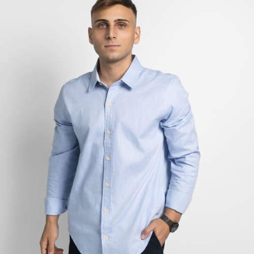 CAMISA LIBERATO BASICS MANGAS LARGAS CELESTE