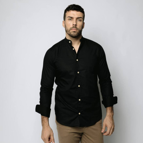 CAMISA LIBERATO BASICS MAO MANGAS LARGAS NEGRA