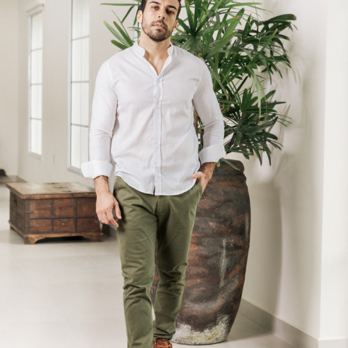 CAMISA LIBERATO BASICS MAO MANGAS LARGAS BLANCA