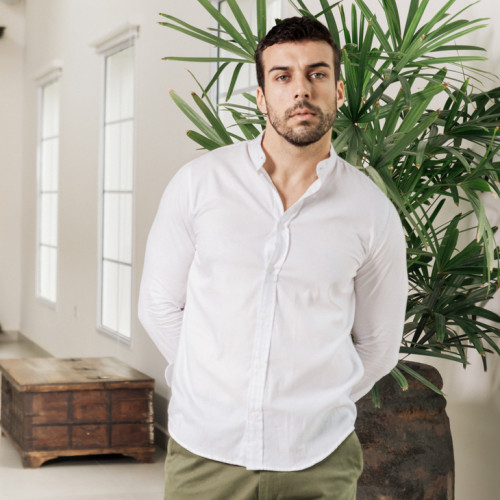 CAMISA LIBERATO BASICS MAO MANGAS LARGAS BLANCA