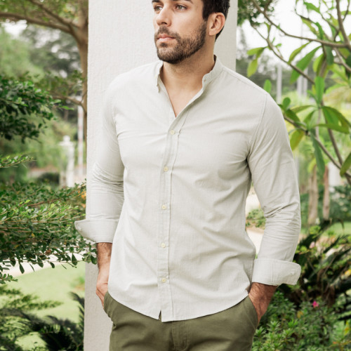 CAMISA LIBERATO BASICS MAO MANGAS LARGAS RAYAS VERDE