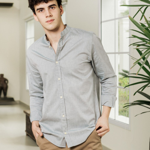 CAMISA LIBERATO BASICS MAO MANGAS LARGAS VERDE JASPEADA