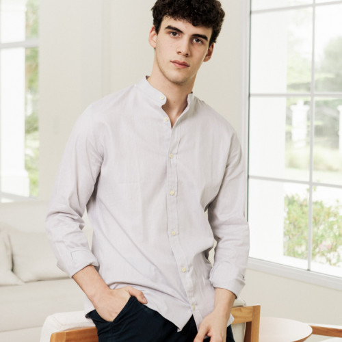 CAMISA LIBERATO BASICS MAO MANGAS LARGAS GRIS