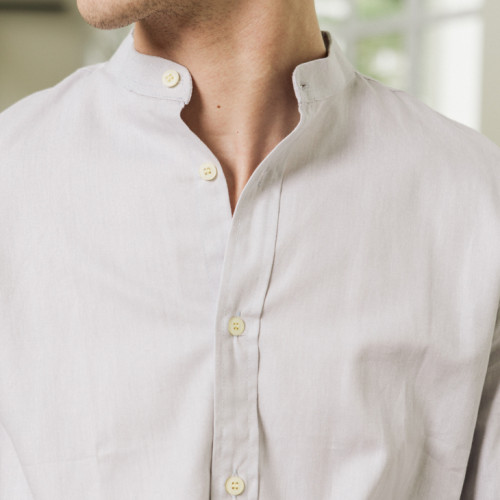 CAMISA LIBERATO BASICS MAO MANGAS LARGAS GRIS