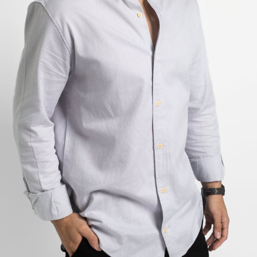 CAMISA LIBERATO BASICS MAO MANGAS LARGAS GRIS