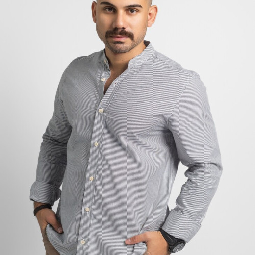 CAMISA LIBERATO BASICS MAO MANGAS LARGAS RAYAS NEGRAS