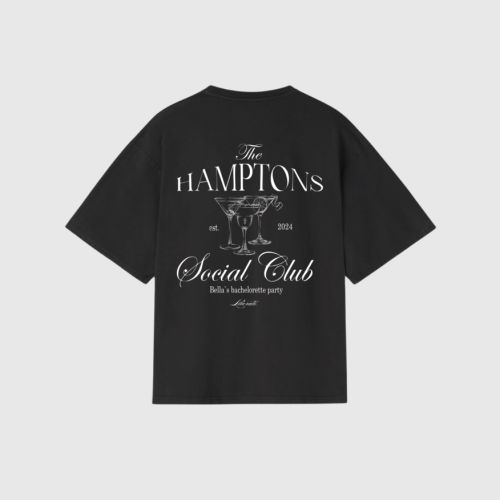 REMERA LIBERATO BASICS OVERSIZE NEGRA THE HAMPTONS SOCIAL CLUB