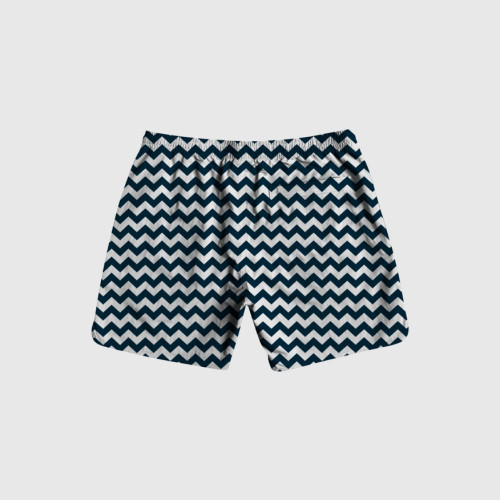 SHORT DE BAÑO LIBERATO BLANCO CON  LINEAS ZIGZAG AZULES