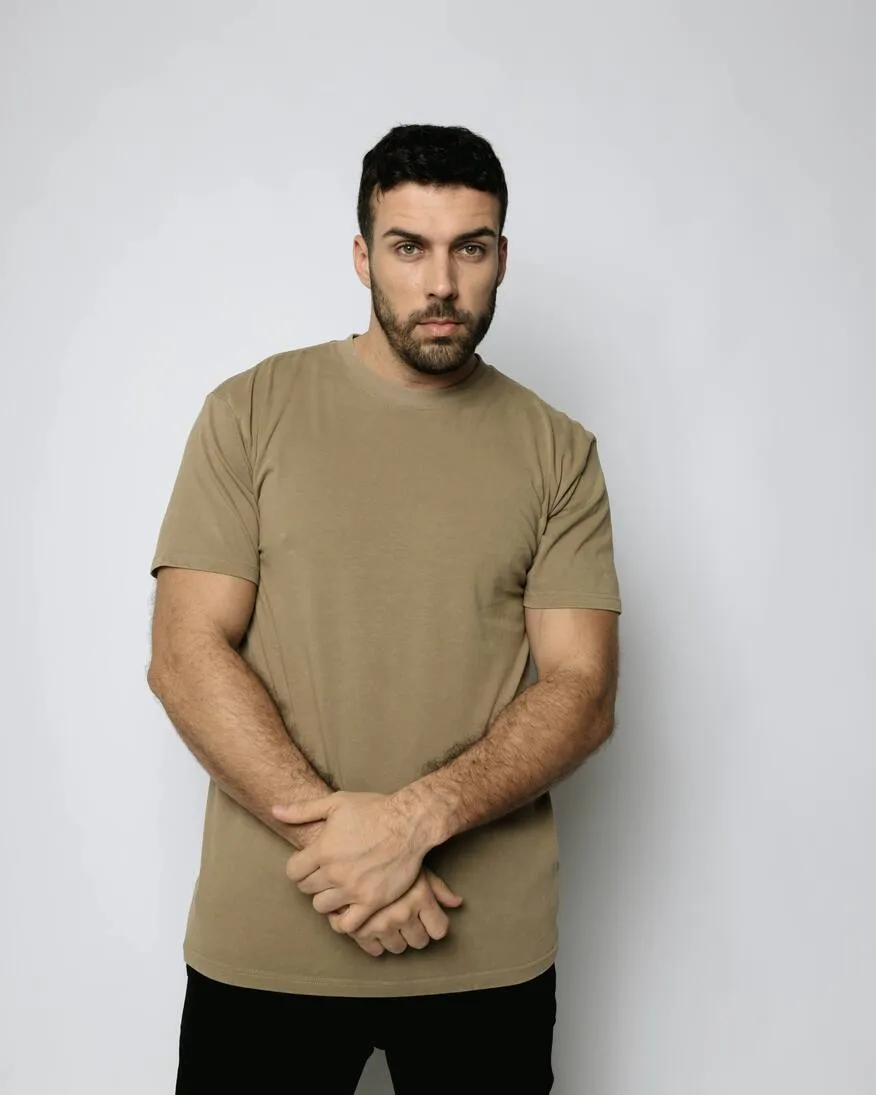 REMERA ABERCROMBIE REGULAR FIT PREMIUM TEE KAKHI