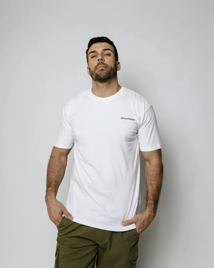 REMERA ABERCROMBIE OVERSIZE BLANCA