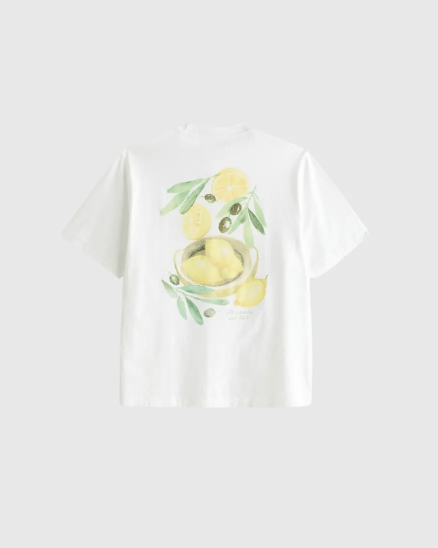REMERA ABERCROMBIE LEMON BLANCA