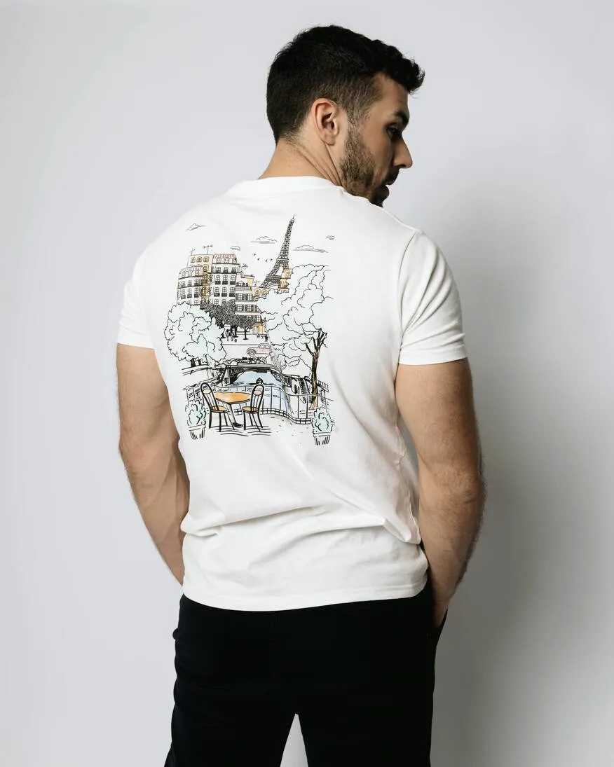 REMERA ABERCROMBIE BLANCA PARIS LANDSCAPE