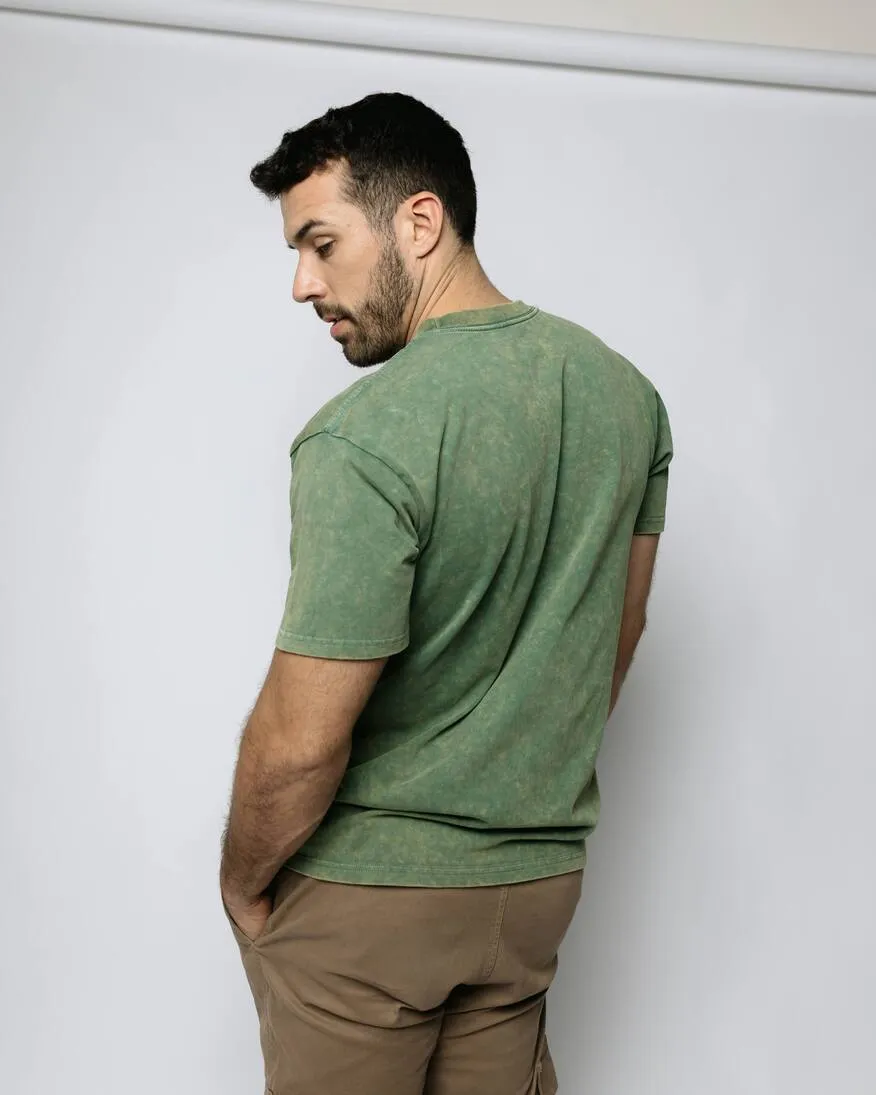 REMERA ABERCROMBIE OVERSIZE TIE DYE VERDE