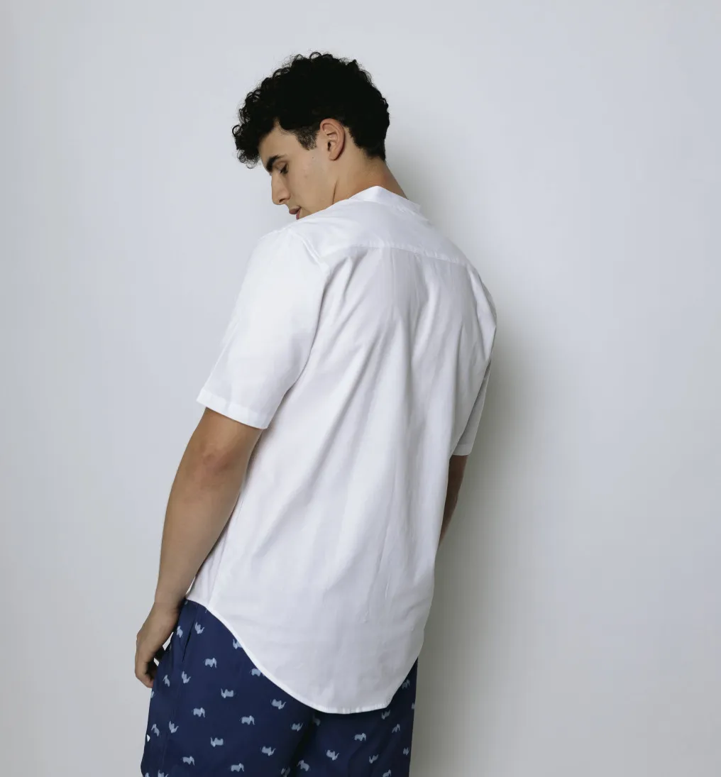 CAMISA LIBERATO BASICS MAO MANGAS CORTAS MARFIL