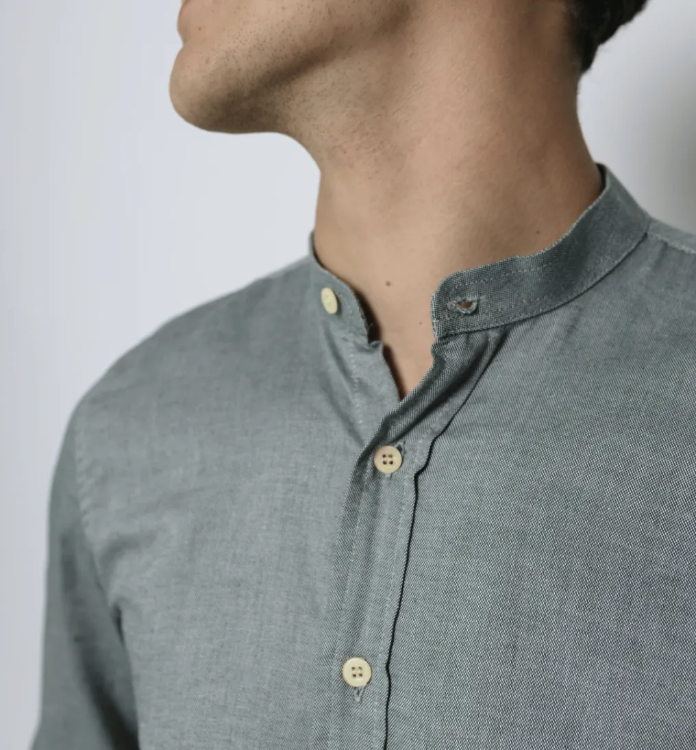 CAMISA LIBERATO BASICS MAO MANGAS LARGAS VERDE JASPEADO